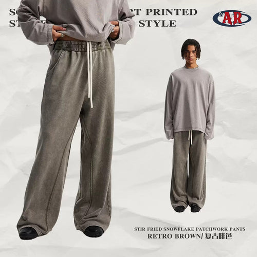 American terry loose retro wide-leg men's trousers