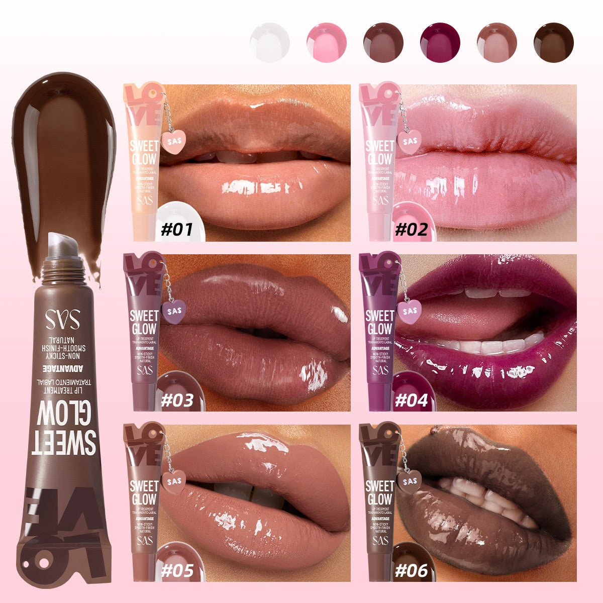 SAS Lip Gloss ( 4 gloss )