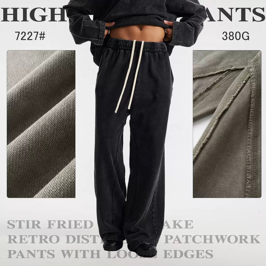 American terry loose retro wide-leg men's trousers