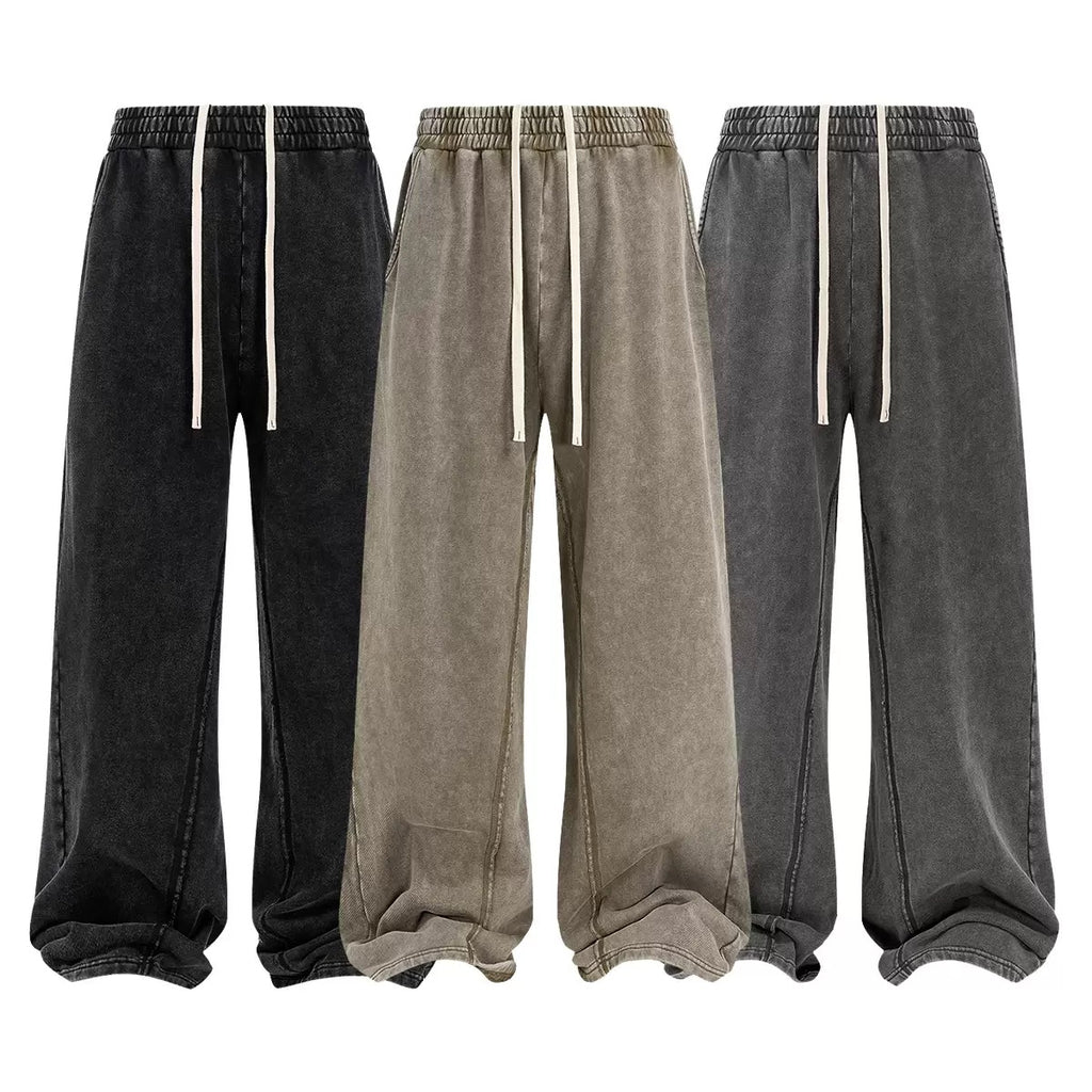 American terry loose retro wide-leg men's trousers
