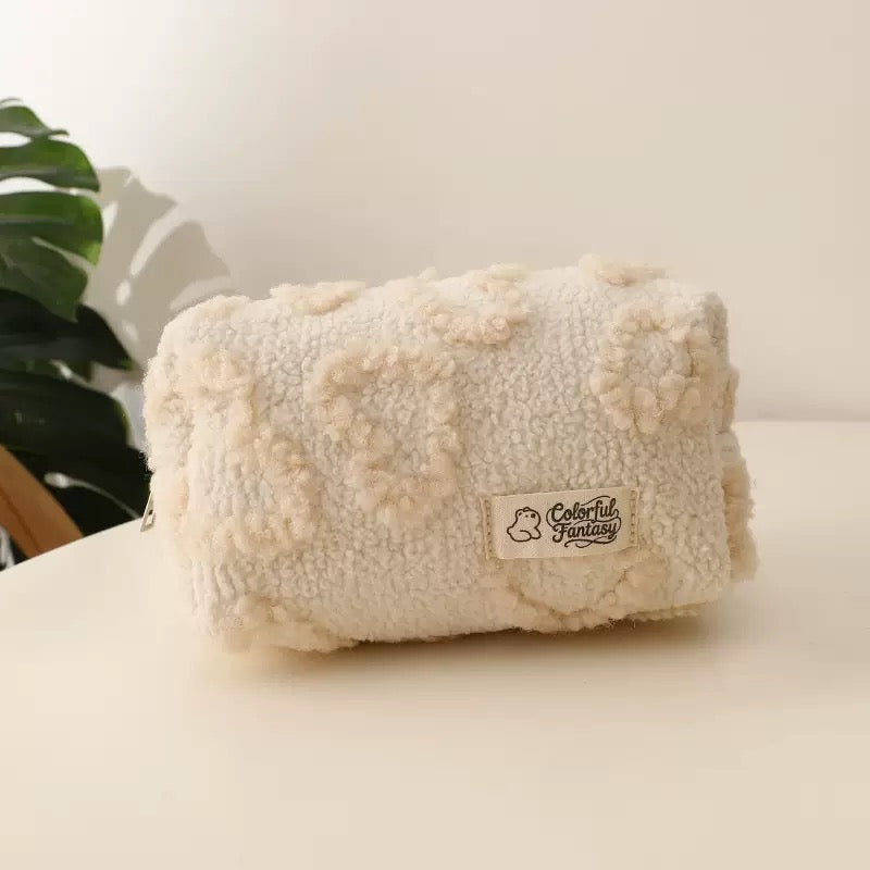 Plush girl love makeup bag