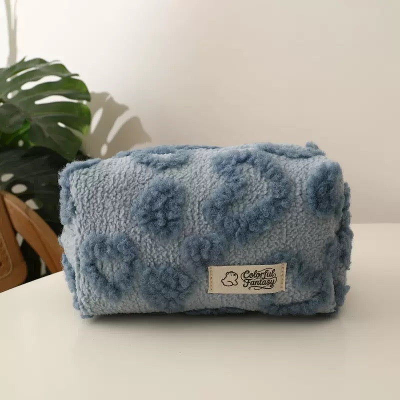 Plush girl love makeup bag