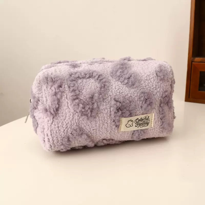 Plush girl love makeup bag