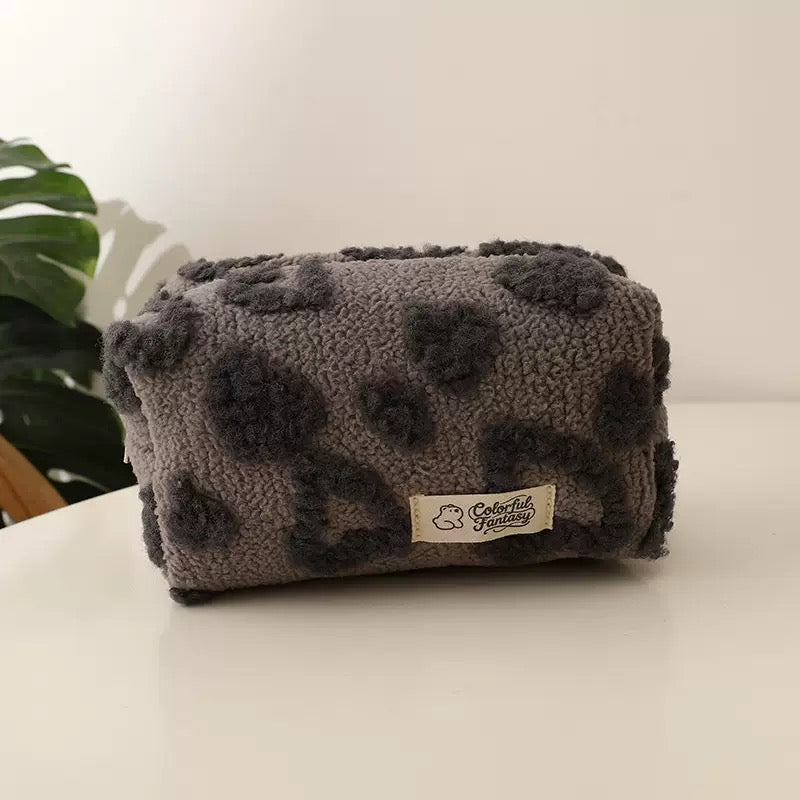 Plush girl love makeup bag