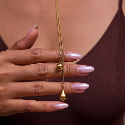 Jieding collier long en acier titane