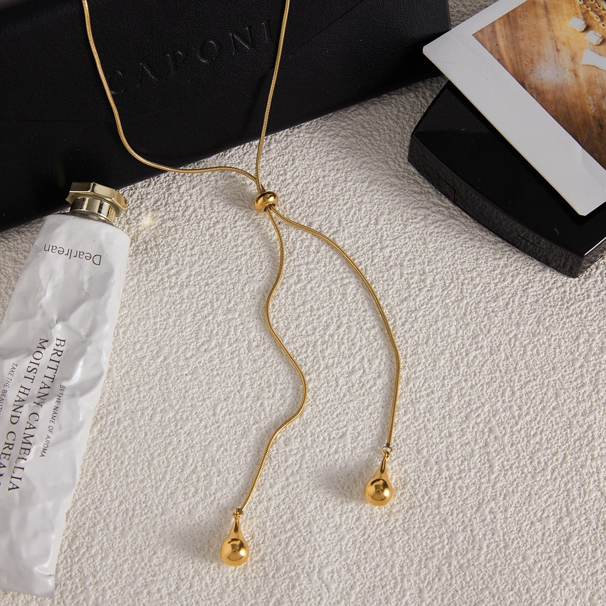 Jieding collier long en acier titane